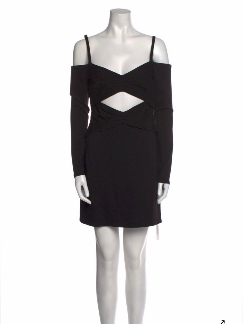Alexis Black Off-Shoulder Mini Dress with Front Cutout